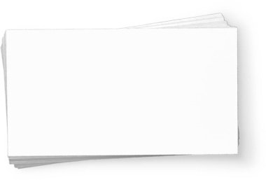 Boş beyaz kartvizit sade arkaplanda izole edildi.