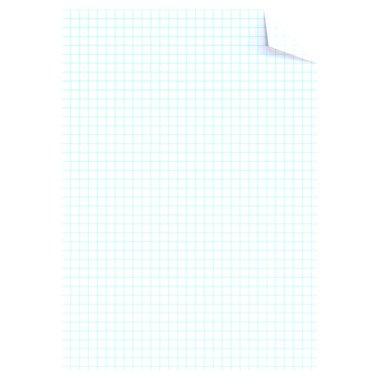 Saydam arkaplan üzerinde izole edilmiş gerçekçi sayfa grafik kağıdı. Sahne projeleri için uygun unsur.