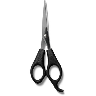 Saydam arkaplanda izole edilmiş gerçekçi makas. Sahne projesi için uygun element.