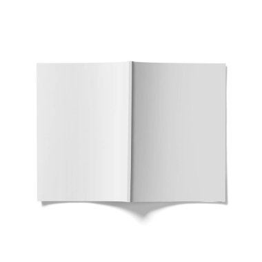 İzole edilmiş beyaz açık dergi modeli