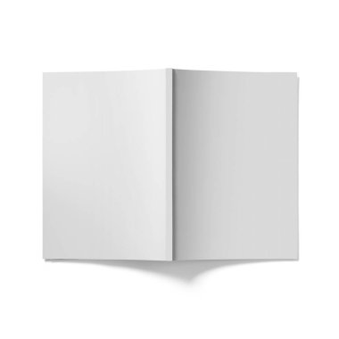 İzole edilmiş beyaz açık dergi modeli