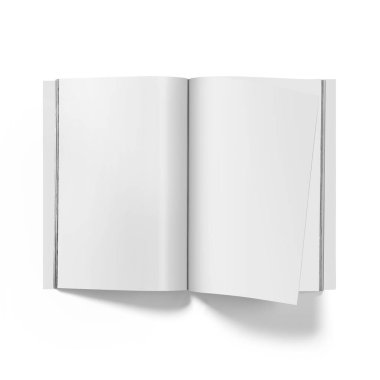 İzole edilmiş beyaz açık dergi modeli