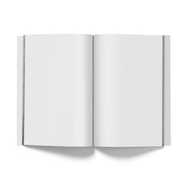 İzole edilmiş beyaz açık dergi modeli