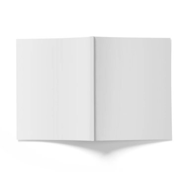 İzole edilmiş beyaz açık dergi modeli