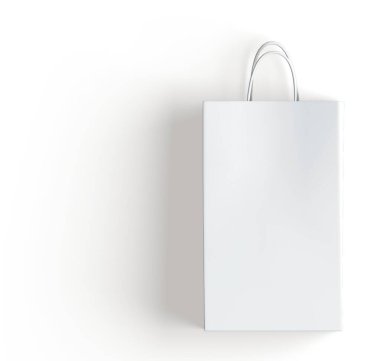 Saydam arkaplanda izole edilmiş gerçekçi kağıt torba. Sahne projeleri için uygun unsur.