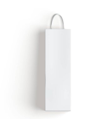 Saydam arkaplanda izole edilmiş gerçekçi kağıt torba. Sahne projeleri için uygun unsur.