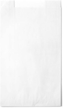 Alışveriş projeniz için izole edilmiş çeşitli stilde beyaz perakende kağıt çanta.