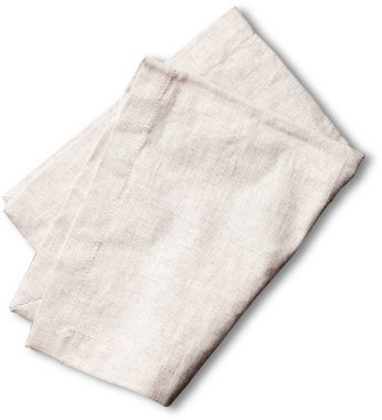 Saydam arkaplanda izole edilmiş gerçekçi peçete. Sahne projeleri için uygun element.