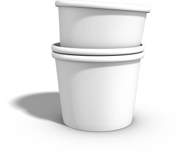 Boş beyaz kağıt kase, arka planda izole edilmiş..