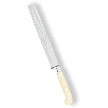 Gerçekçi paslanmaz çelik bıçak şeffaf arka planda izole edildi. Sahne projeleri için uygun element.