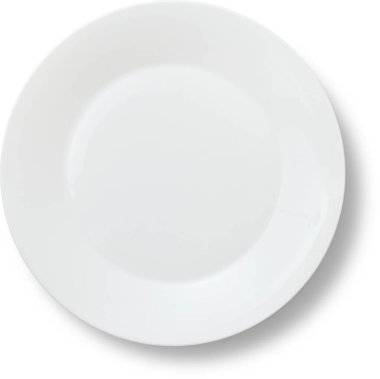 Beyaz plaka üzerine izole edilmiş beyaz görüntüyü kapat.