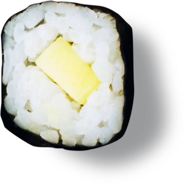 Element projeniz için uygun sade arkaplanda izole edilmiş suşiyi kapat.