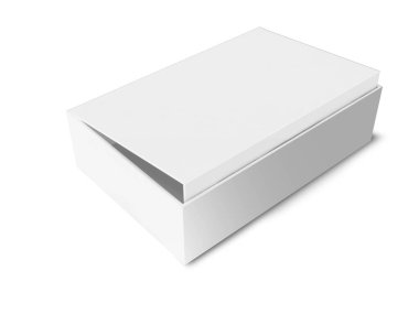 Taklit malzemeleriniz için uygun boş beyaz kağıt kutuyu kapat.