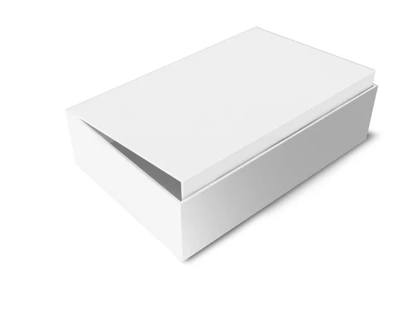 あなたのモックアップ材料に適したビューの空白の白いペーパー ボックスを閉じます — ストック写真