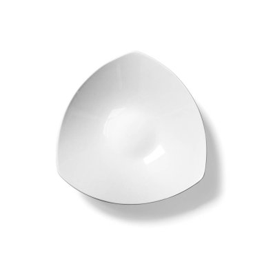 Beyaz seramik kâse üst görünümü.