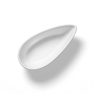 Beyaz, temiz cam sos tepsisi yemek konseptine uyar..