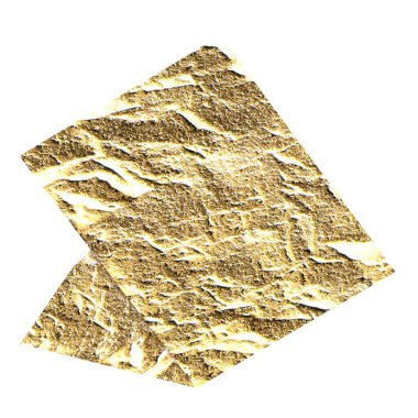 Gerçekçi altın folyo şeffaf arkaplanda izole edildi. Sahne projeleri için uygun element.
