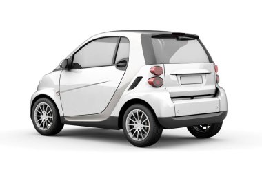 Kapalı görüntü küçük elektrikli şehir arabası izole edildi.