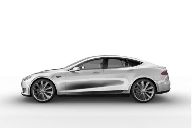 Kapalı görüş elektrikli konsept araba izole.