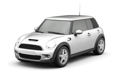 Kapalı görüntü küçük elektrikli şehir arabası izole edildi.