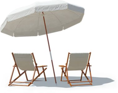 Şemsiye sandalye grubundan izole edilmiş görüntüyü kapat.