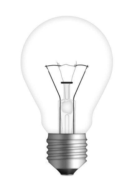 Close up view of isolated retro light bulb off.
