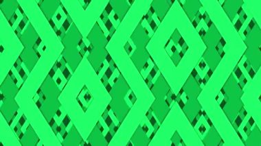 Katmanlı kareler ve elmaslarla yeşil tonlarda modern geometrik desen derinlik ve boyut hissi yaratıyor. Çağdaş arka planlar ve tasarımlar için ideal.