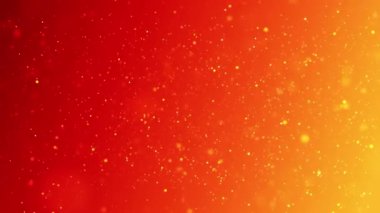 Işıltılı kırmızı ve turuncu ışıltılı arka plan. Parlayan parçacıklar bayram partisi ve kutlama temaları için ideal bir şenlik ve kutlama atmosferi yaratıyor.