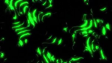 Siyah bir arkaplanda yeşil neon ışıklı izler gösteren soyut bir görüntü. Işık yolları dinamik ve enerjik bir etki yaratır, modern ve geleceksel tasarım temaları için mükemmeldir..