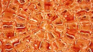 Canlı, turuncu, soyut desenli, dairesel tasarımlar ve akışkan dokular içeren yakın plan bir görüntü. Bu resim şablonun büyüleyici detaylarını canlı renklerle yakalar.