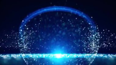 Soyut yıldız şekilli bir ışık deseni koyu arkaplana karşı kaleydoskopik bir etki yaratıyor