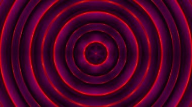 Canlı mor ve kırmızı ışıklardan oluşan eş merkezli halkalar hipnotik bir model oluşturur. Bu soyut tasarım enerji, hareket ve optik illüzyonlar etrafında odaklanmış temalar için idealdir..