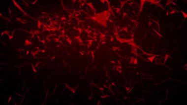 Dinamik kırmızı fraktal desenler siyah bir arkaplan karşısında ortaya çıkar ve tasarımda enerji ve karmaşıklık taşıyan yoğun ve büyüleyici bir görsel görüntü yaratır..