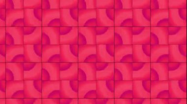 Pembe ve mor geometrik fayansların pürüzsüz deseni, şık bir düzende simetri ve görsel cazibeyi vurgulayan, cesur ve modern bir tasarım yaratır..