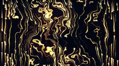 Dalgalı altın çizgiler koyu bir arkaplanda soyut desenler oluşturuyor