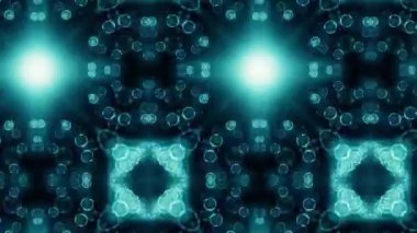 Mavi baloncuklu soyut görüntü karanlık bir arkaplanda büyüleyici bir desen oluşturuyor. Baloncuklar simetrik bir dizaynla düzenlenir. Derinlik ve hareket hissi verir..