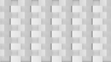 Tertemiz ve minimalist beyaz geometrik desen kübik bir tasarım içeriyor. Tekrarlayan bloklar, modern, mimari veya soyut temalar için mükemmel bir üç boyutlu etki yaratarak, bir yapı ve berraklık hissi sunuyor..