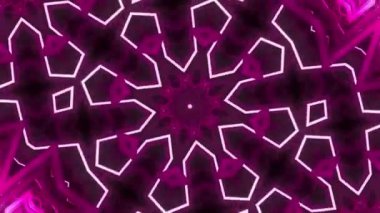 Soyut pembe ve beyaz geometrik desenli ve kaleydoskop tasarımlı..