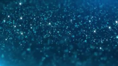 Beyaz parlayan bokeh ışıkları ile soyut mavi arkaplan.