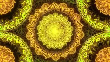 Karmaşık Ayrıntılarla Altın Mandala.
