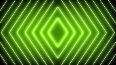 Elmas şeklinde sarı neon ışıkları olan soyut geometrik desen.