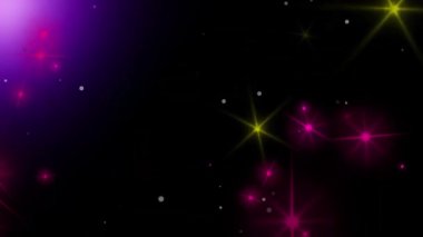 Yeşil, siyah, sarı ve pembe parlak ışık ve daireli soyut arkaplan.