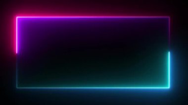 Siyah arkaplanda neon ışık çerçevesi.