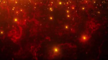 Bulanık altın ışıklı kırmızı ve turuncu arkaplan.