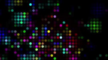 Siyah arkaplanda soyut renkli nokta deseni.