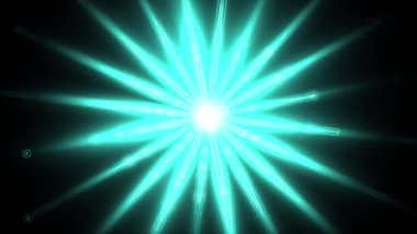 Soyut yeşil ve beyaz parlayan yıldız patlaması tasarımı.