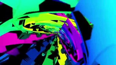 Canlı renkleri ve kıvrımlı desenleri olan soyut psikedelik sanat eserleri.