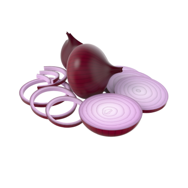 Kırmızı soğan koleksiyonu, bütün ve dilimlenmiş parçalar, canlı renklerini ve dokularını sergiliyor..