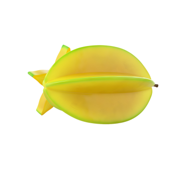 Canlı, sarı, yıldız şeklinde balon. Şenlikli kutlamalar ve kutlamalar için tasarlanmış bir muza benziyor..