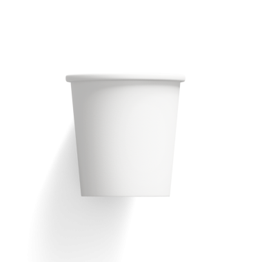 Sade beyaz bir bardak, genellikle içecek veya yiyecek servisi için kullanılır..